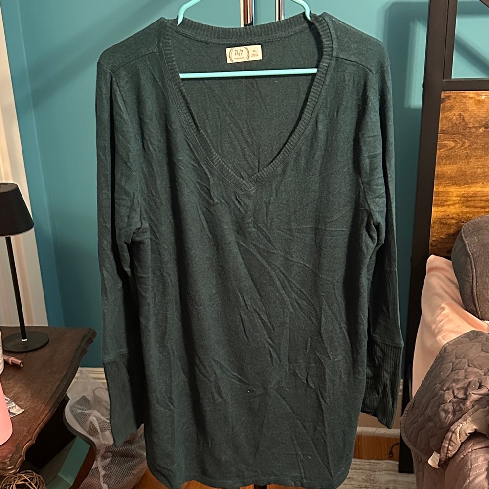 Maurice’s 24/7 Dark Green V-Neck tunic